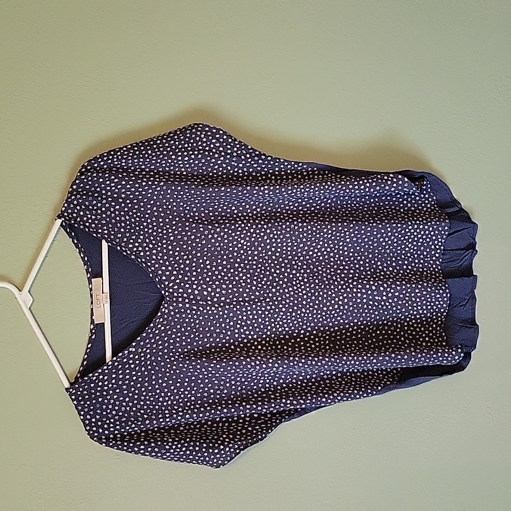 Blue Polka Dot Dressy Top